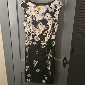 NWOT - Ralph Lauren Black Floral Dress / Worn once / Size 12